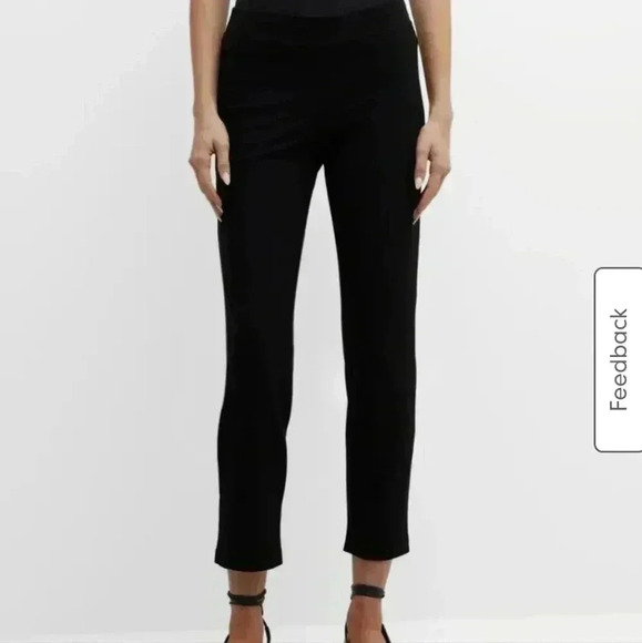 Eileen Fisher Washable Stretch Crepe Slim Ankle Pants Black Size S Rayon Nylon - Picture 2 of 8